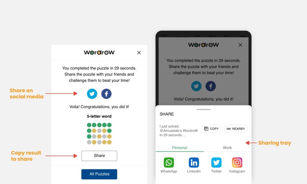 PuzzleMe Feature - Sharing