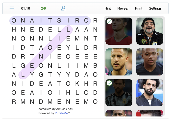PuzzleMe-WordSearch-Multimedia Images being used as Multimedia instead of direct words in a Word Search puzzle game by PuzzleMe