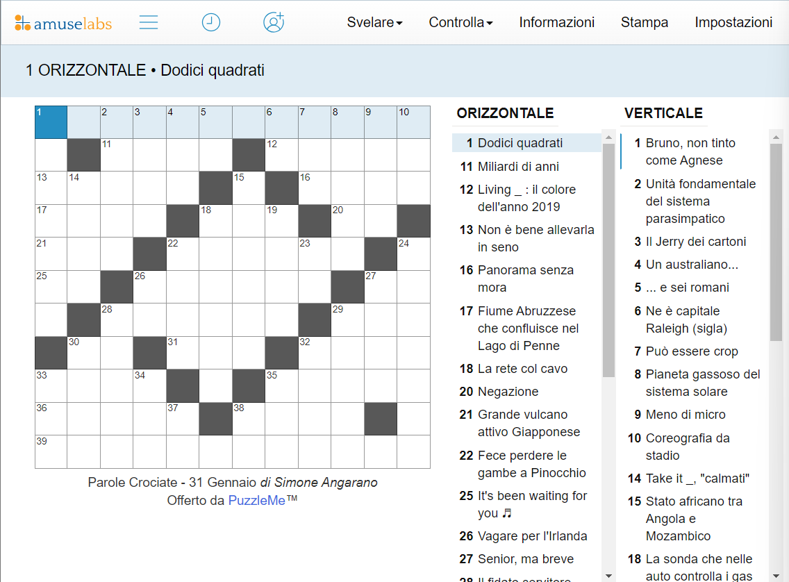 Italian Crossword
